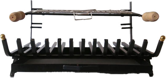 Metallovailas Metallic Fireplace Grate Skewed with Ashtray 60x50cm