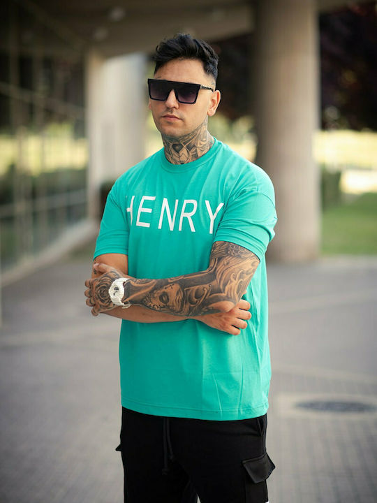 Henry Clothing Herren T-Shirt Kurzarm Grün