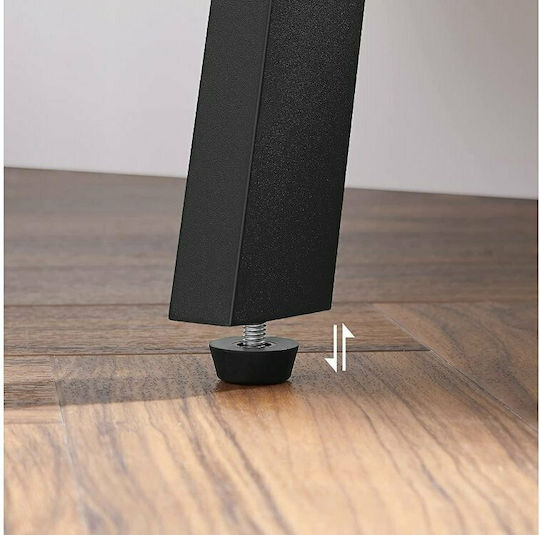 Wooden Bedside Table with Metallic Legs 42x35x52cm