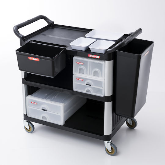 Araven Serving Cart with 3 Levels H94.5xW95xD50cm