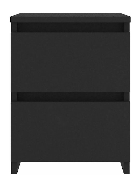 Wooden Bedside Table Black 30x30x40cm