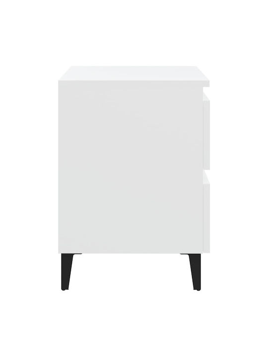 Комоди Дървени Бели 2бр 40x35x50см