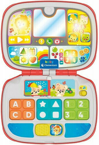 Baby Clementoni Baby Laptop-Tablet Friends Animals Laptop with Music and Sounds for 9++ Months