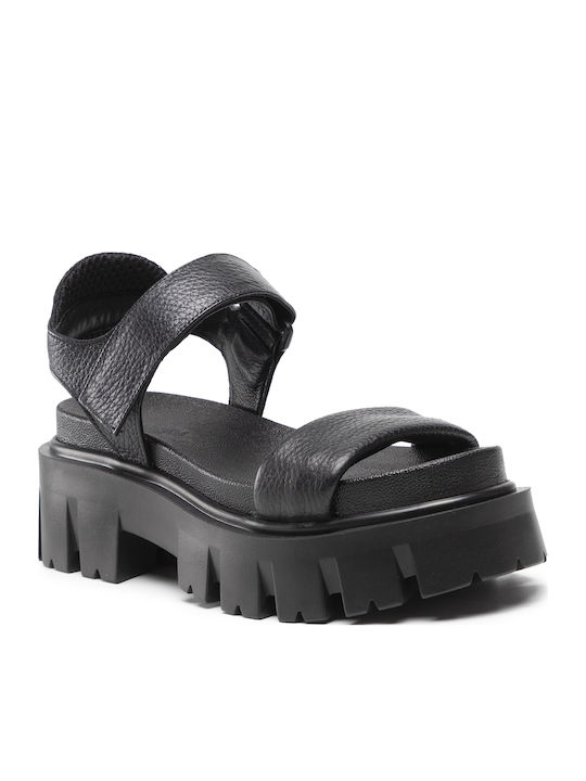 Din piele Sandale Negre
