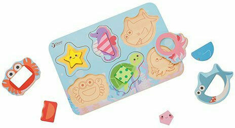 Wooden Kids Peg Puzzle Ocean for 2+ years+ Years 6pcs Classic World