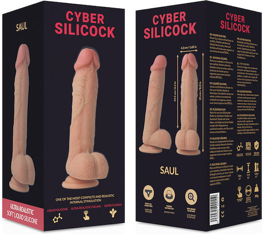 Cyber Silicock Gurtzeug mit Dildo 21cm in Hautfarbe