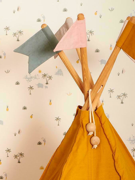 Roommate Kids Indian Teepee Play Tent Hippie Tipi for 3+ years Yellow