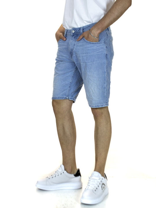 Herrenshorts Jeans Hellblau