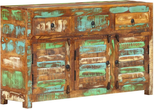 Comoda pentru Dormitor din Lemn Masiv cu 3 sertare Multicoloră 110x30x65buc
