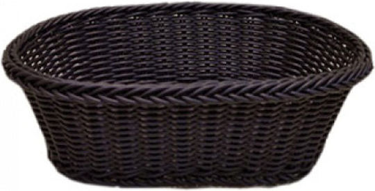 GTSA Καλάθι Ψωμιού Ψάθινο Μαύρο 25x20x8cm