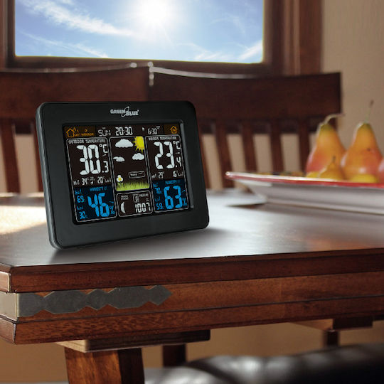 Green Blue GB523 Wireless Digital Weather Station Tabletop Black