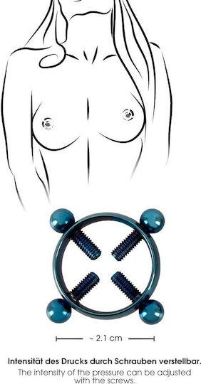 You2Toys Bad Kitty Nipple Jewellery Σφιγκτήρες Θηλών Blue Moon 2τμχ