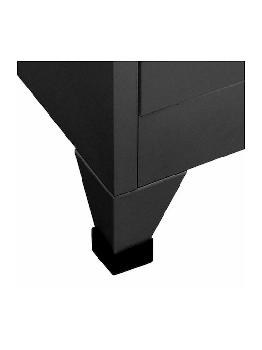 Locker Metal with 15 Cabinets Charcoal 90x40x180cm