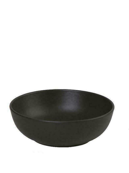 Espiel Matt Porcelain Salad Bowl Black 19x19x6cm