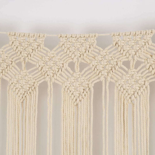 GloboStar Fabric Door Curtain Beige 100x115cm 35503