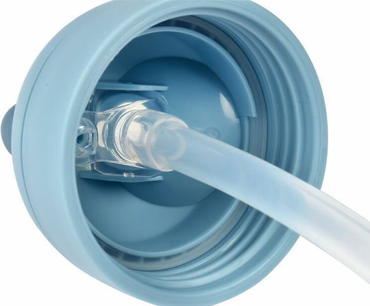 Beaba Căniță pentru copii cu Mânere și Pai din Plastic Albastru deschis 300ml pentru 8m+m+