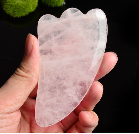 Rose Quartz 100% Natural Εργαλείο Gua Sha από Ροζ Χαλαζία 1τμχ