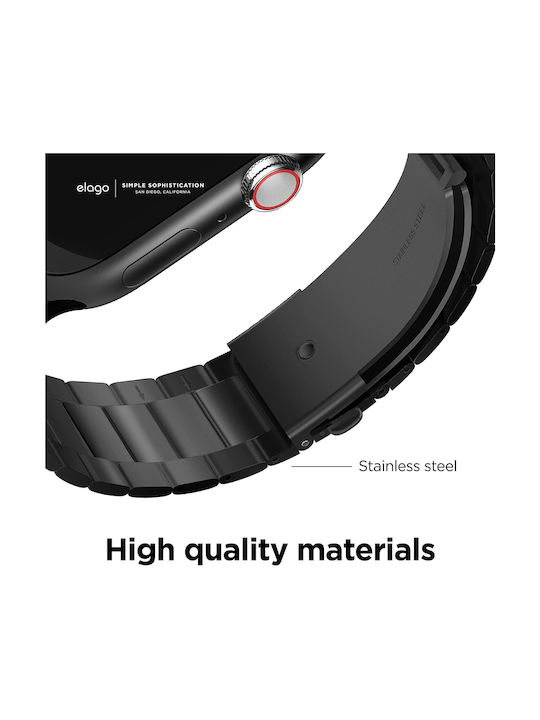 Elago Armband Rostfreier Stahl Schwarz (Apple Watch 44/45/46mm/Ultra 49mm) EAW-MTBAND45-BK