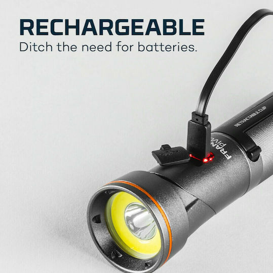 Nebo Rechargeable Flashlight LED IPX4 with Maximum Brightness 300lm Franklin Pivot Black