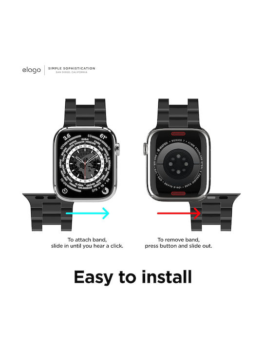Elago Curea Oțel inoxidabil Negru (Apple Watch 38/40/41/42mm) EAW-MTBAND41-BK