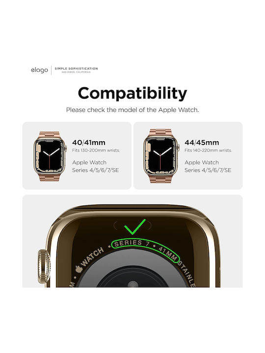Elago Armband Rostfreier Stahl Rose Gold (Apple Watch 38/40/41/42mm) EAW-MTBAND41-RGD