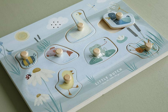 Wooden Kids Peg Puzzle Little Goose for 1+ Years 7pcs Little Dutch