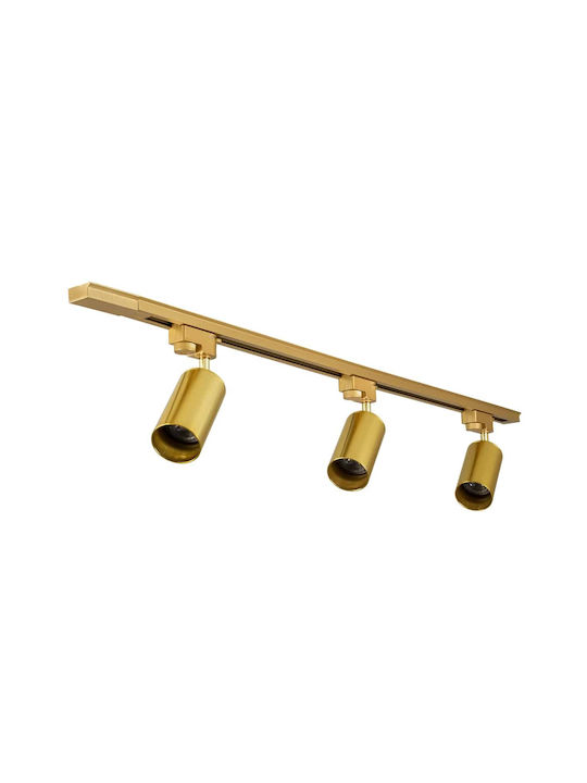 GloboStar Leo Triple Spot with Socket GU10 in Gold Color