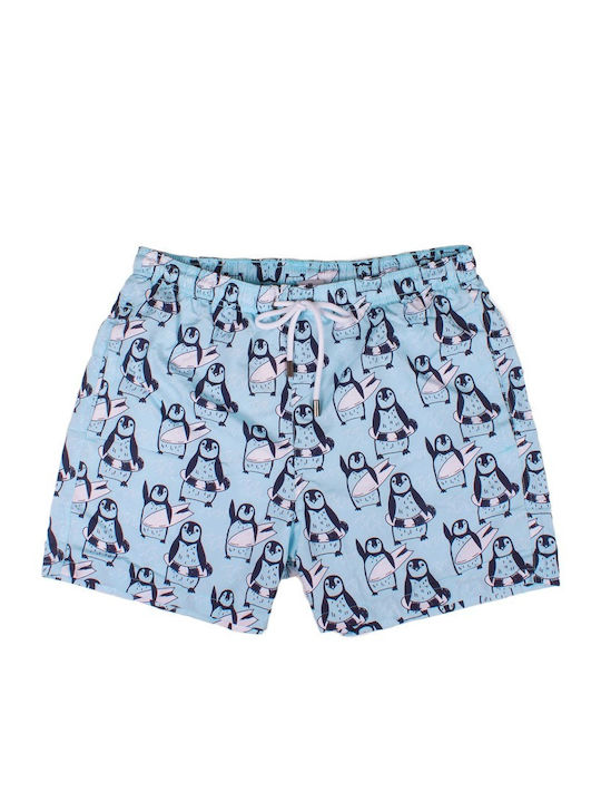 Penguins Ανδρικό Μαγιό Σορτς Γαλάζιο με Σχέδια