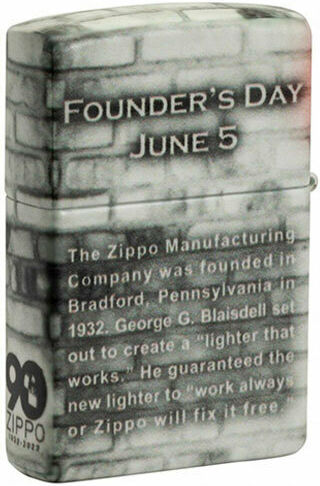 Zippo Design Founders Day Windproof Flame Lighter In Gray Colour