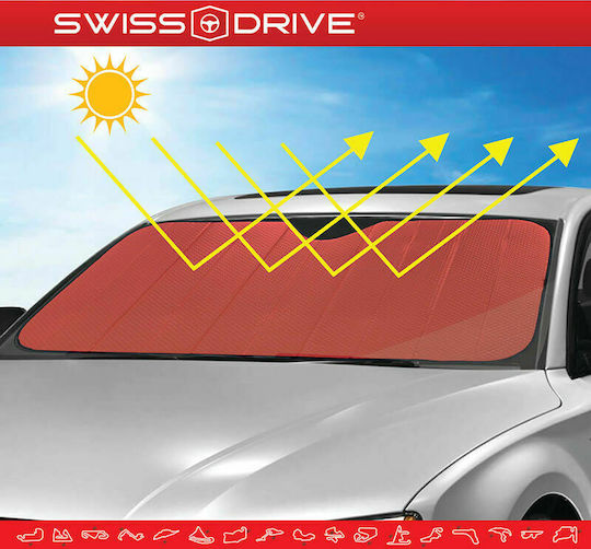 Swiss Drive Internal Car Windshield Sunshade with Suction Cup 145x70cm
