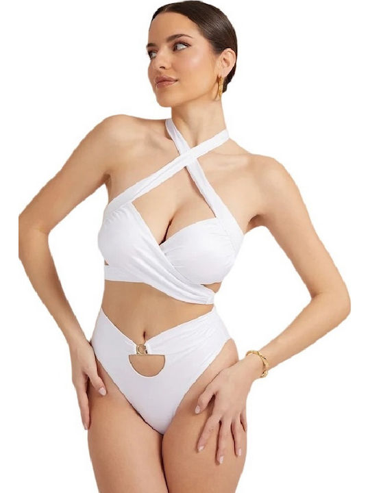 High Neck Bikini Top White