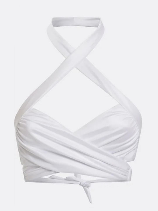 High Neck Bikini Top White