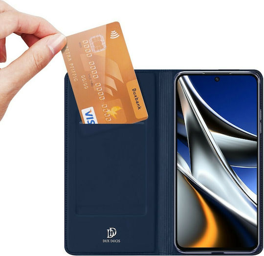 Dux Ducis Skin Pro Buchen Sie Synthetisches Leder Blau (Poco X4 Pro 5G)