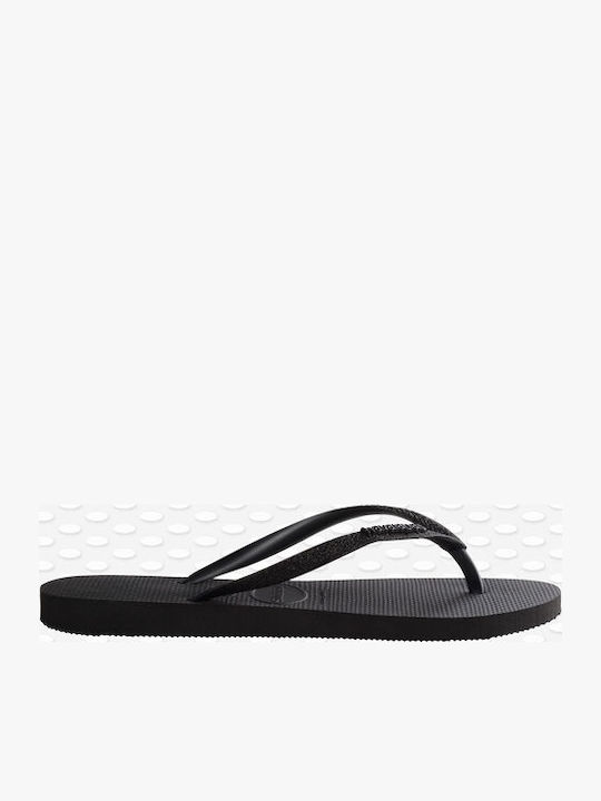 Slim Glitter Women's Flip Flops Black
