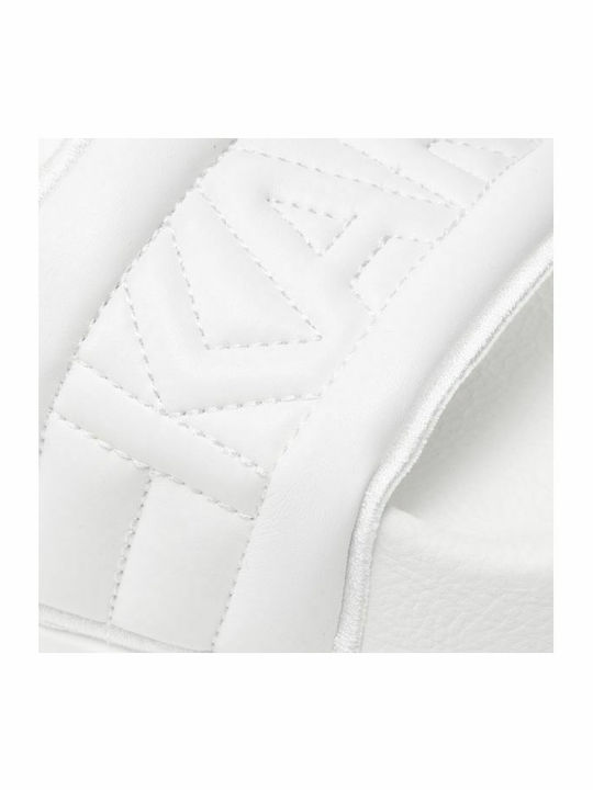 Puffa Logo Women's Platform Slides White