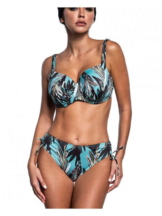 Naturalia Bikini Σουτιέν F Cup Floral Μπλε
