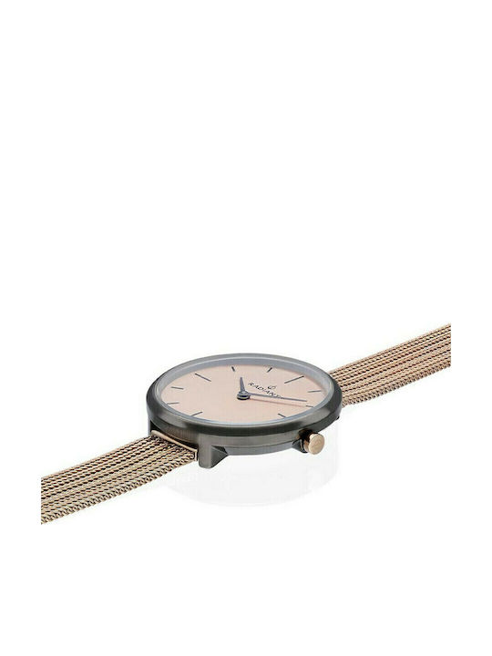 Radiant Γυναικείο Ρολόι 32mm Μπαταρίας με Ροζ Χρυσό Μεταλλικό Μπρασελέ