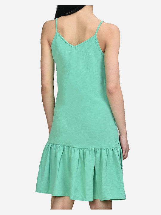 Only Summer Mini Dress with Ruffle Green