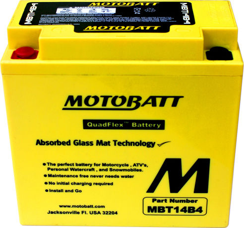 MotoBatt Мотоциклетна батерия YT14B-BS с капацитет 13Ах
