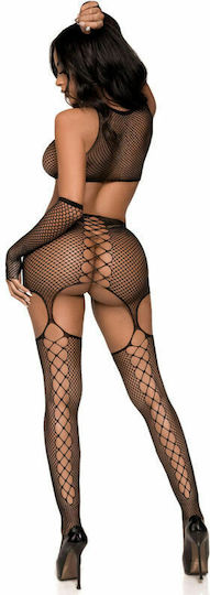 Leg Avenue Garter Dress With Gloves Секси Комплект Бельо Black D-231359
