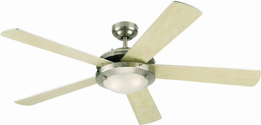 Wellio Corfu Ceiling Fan 132cm With Light Fixture Beige / Silver