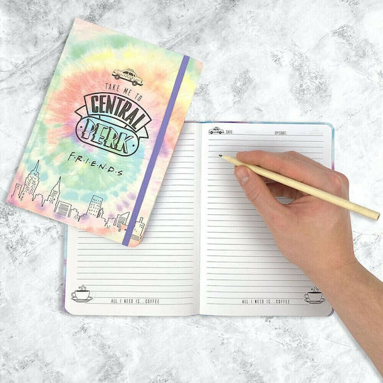 Blue Sky Studios Friends Rainbow Tie Dye Σημειωματάριο A5 Ριγέ με Λάστιχο Πολύχρωμο