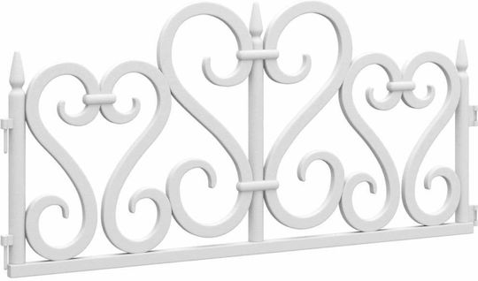 vidaXL Пластмасова Бордюра за Градина в Бял Цвят 59x27.5cm Комплект от 17 части