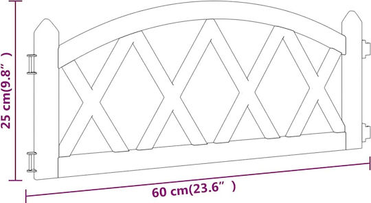 vidaXL Plastic Garden Border in Red Color 60x25cm Set of 17 pieces