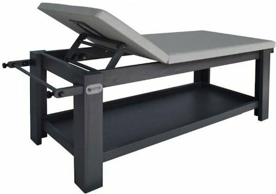 Alpha Pilates Physio Bett Massage und Physiotherapie Schwarz aus Holz 195x75cm. mit Rückruf