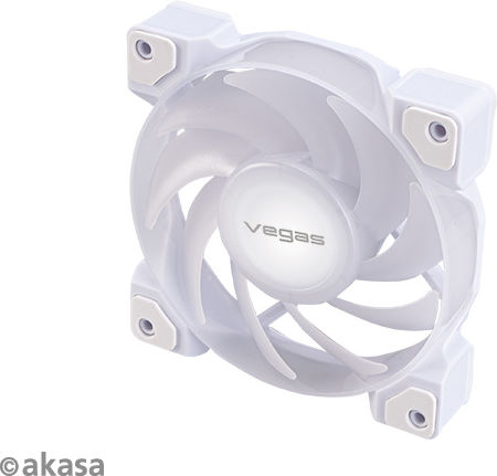 Akasa Vegas A12 Case Fan 120mm (2000rpm / 52.3cfm) με ARGB Φωτισμό και Σύνδεση 3-Pin / 4-Pin PWM Λευκό