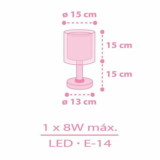 Ango Kinder Nachttischlampe Unicorns Transparent 15x15x30εκ.