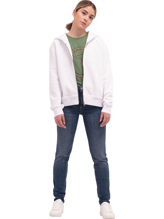 Women's Sweatshirt Jacket Hooded White