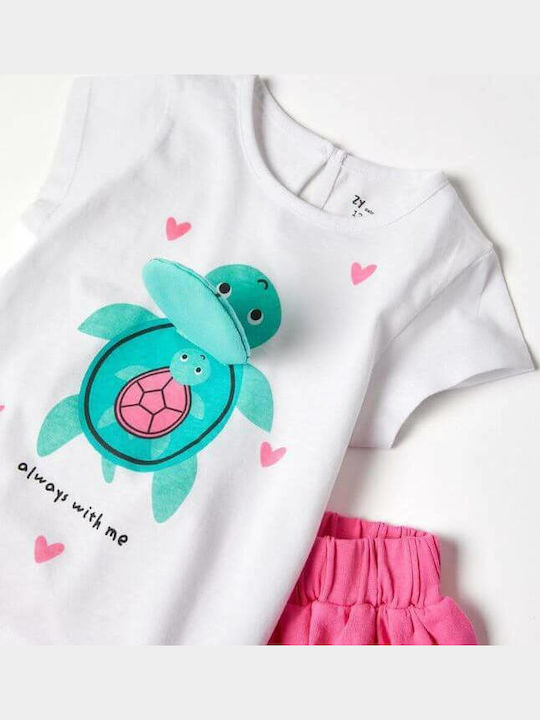 Kids' Set with Shorts Summer 2pcs White