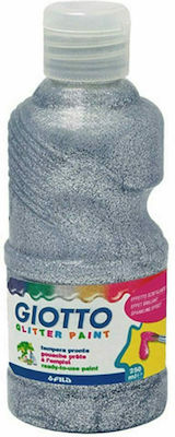 Giotto Extra Quality Tempera Farben Glitter Silver in Flasche 250ml 1Stück 053120200